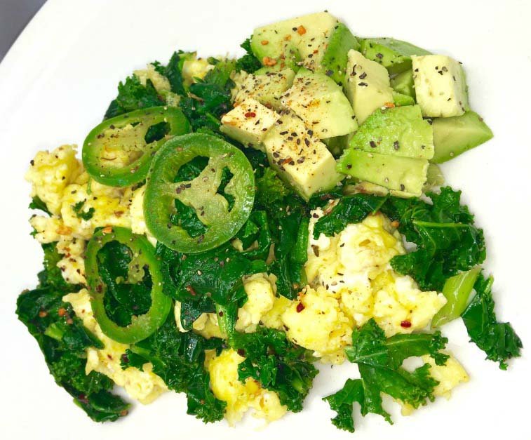 Recipe Image: Avocado, Spinach, and Cheddar Scramble Recipe Image: Avocado, Spinach, and Cheddar Scramble
